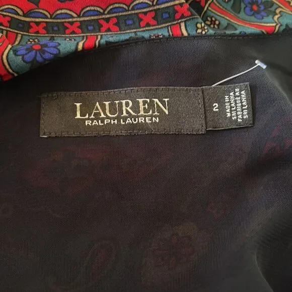 Lauren Ralph Lauren- Women’s Paisley Ruffle Dress - Size 2 - Picture 13 of 13